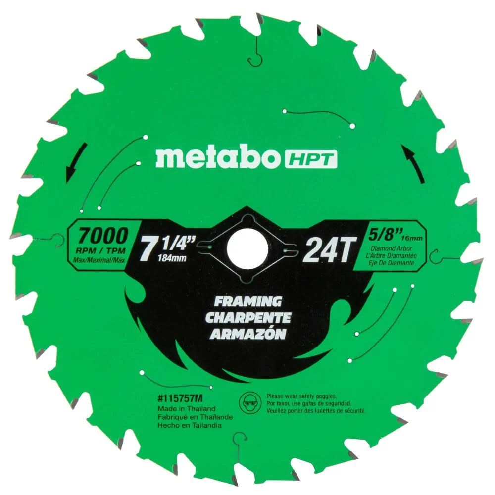 Metabo HPT Framing 7-1/4 Inch 24-Tooth Saw Blade