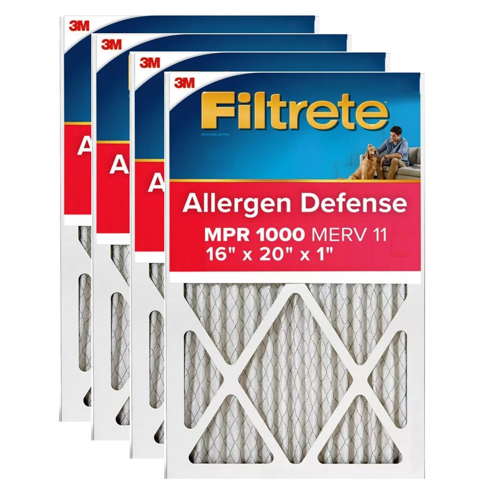 3M Filtrete 16 x 20 x 1-Inch 1000 MPR MERV 11 Allergen Defense Furnace Air Filter, 4-Pack