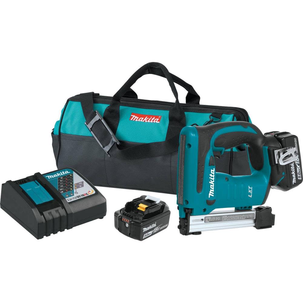 

Makita 18 Volt Lithium-Ion Brushless 3/8 in. Crown Stapler Kit 5.0 Ah