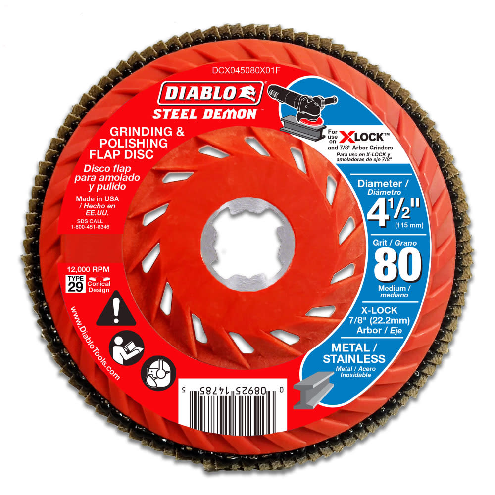 

Diablo Tools 4-1/2 in. 80-Grit Flap Disc for X-Lock and All Grinders