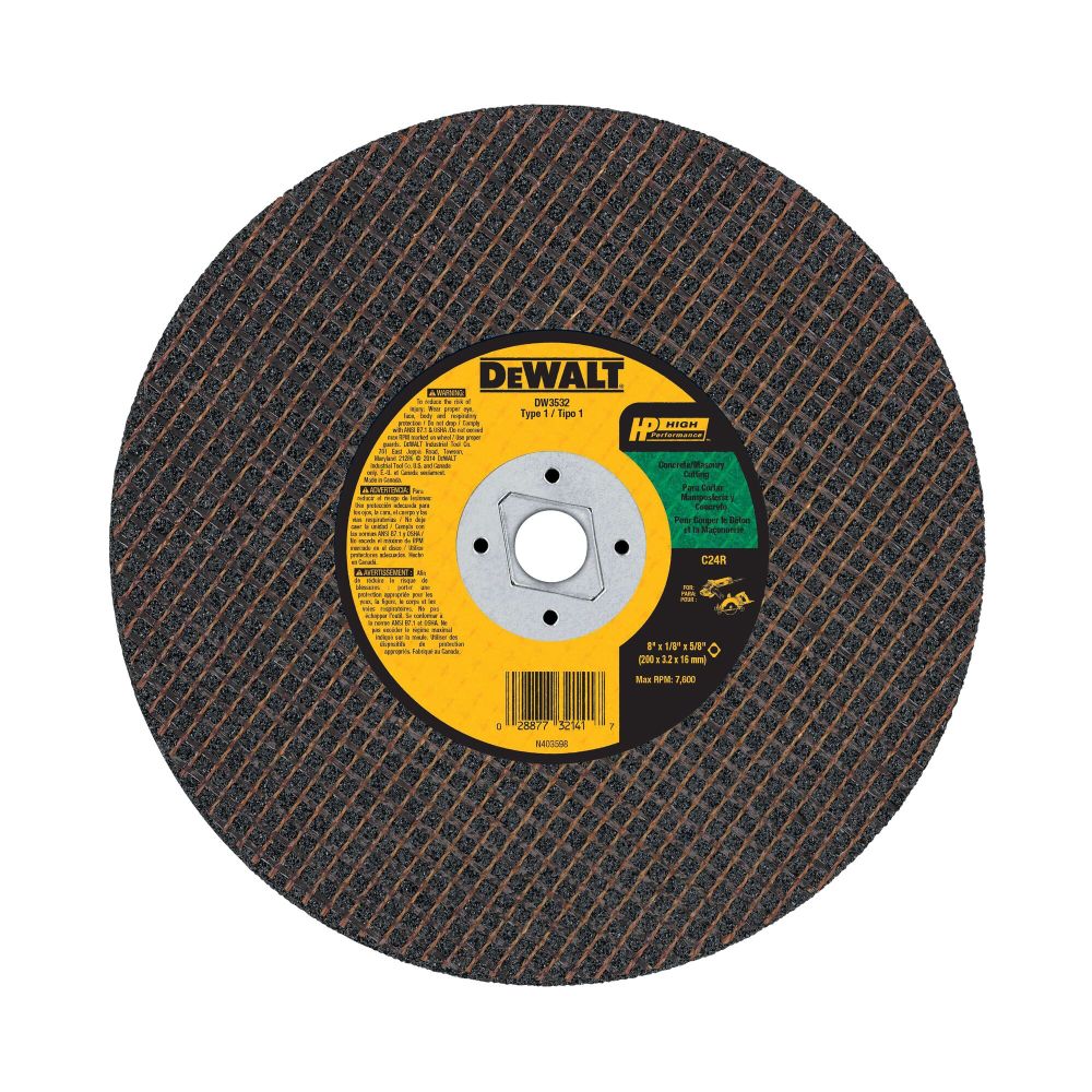 DEWALT 8 Inch x 1/8 Inch x 5/8 Inch Diamond Drive Masonry Cutting