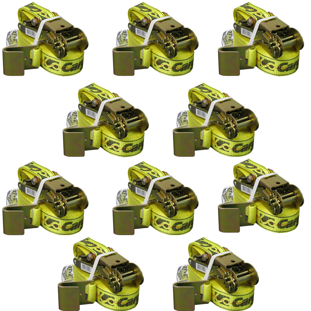 

Allied International Cargoloc 2"x27' Ratchet Tie Down with Flat Hooks - 10pk