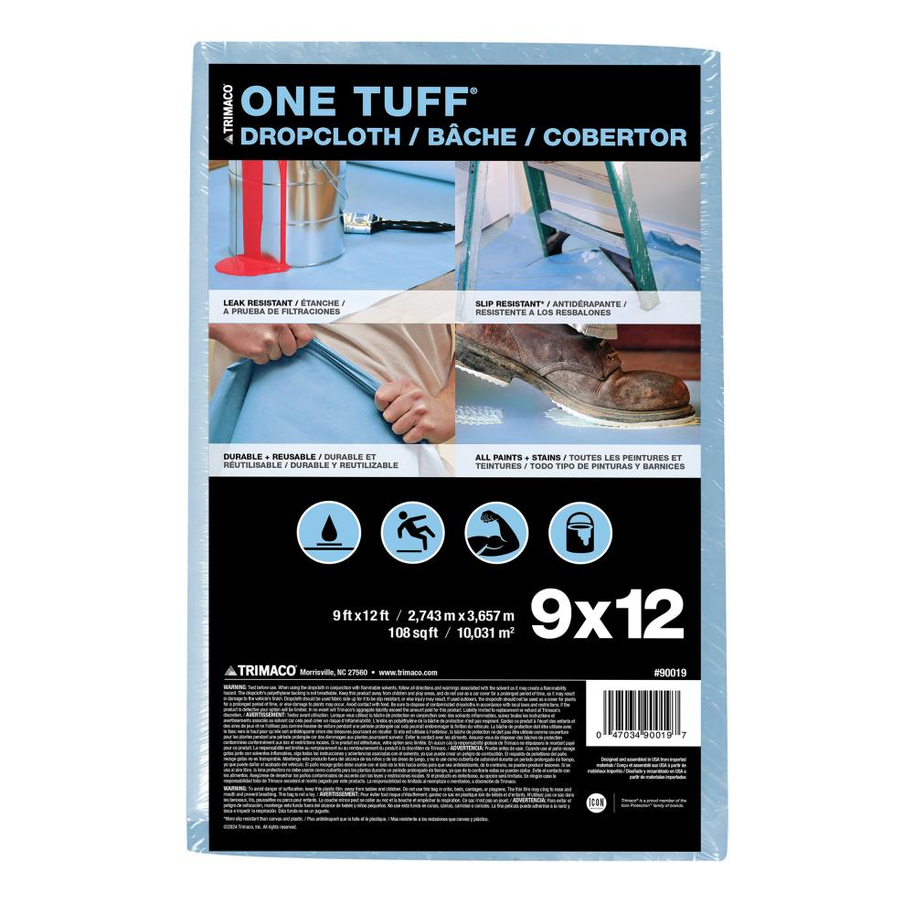Trimaco One Tuff Coated Dropcloth, 9 Ft.x 12 Ft. 90019 Acme Tools