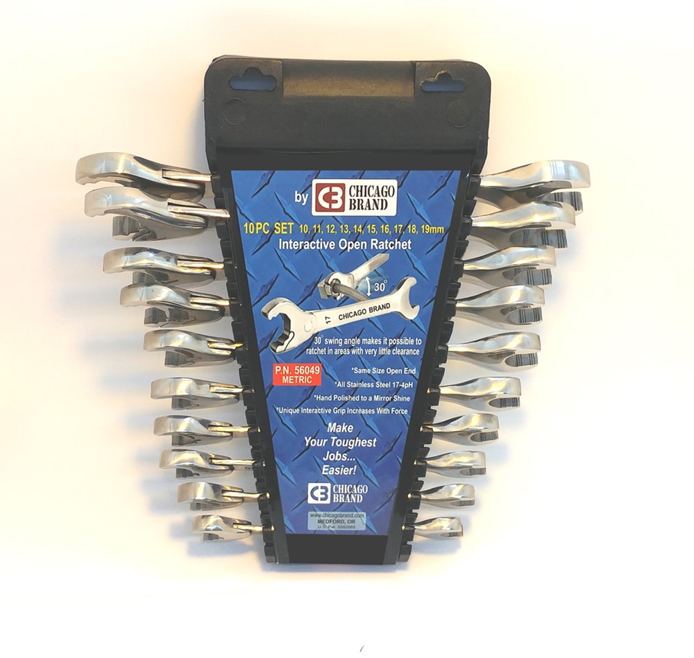 

Chicago Brand 10pc Open-End Ratchet Wrench Set