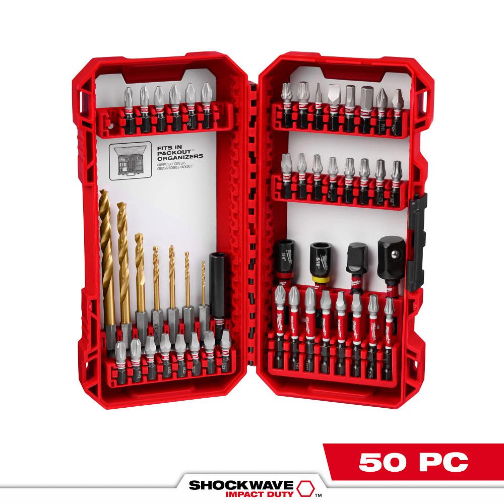Milwaukee SHOCKWAVE 50 Piece Impact Duty Drill and Drive Set 48 32 4013 Acme Tools