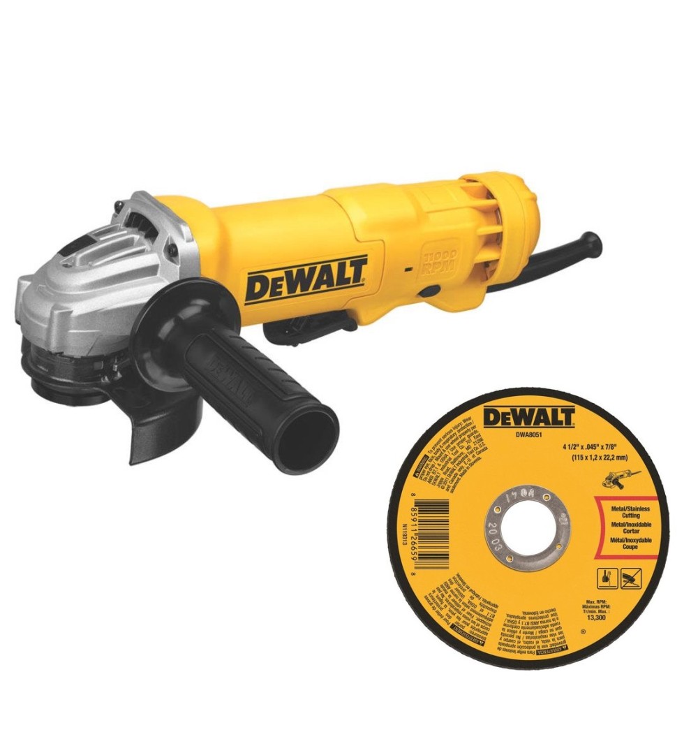 

DEWALT 4 1/2" Angle Grinder with 10pk Metal Cut Off Wheels Bundle