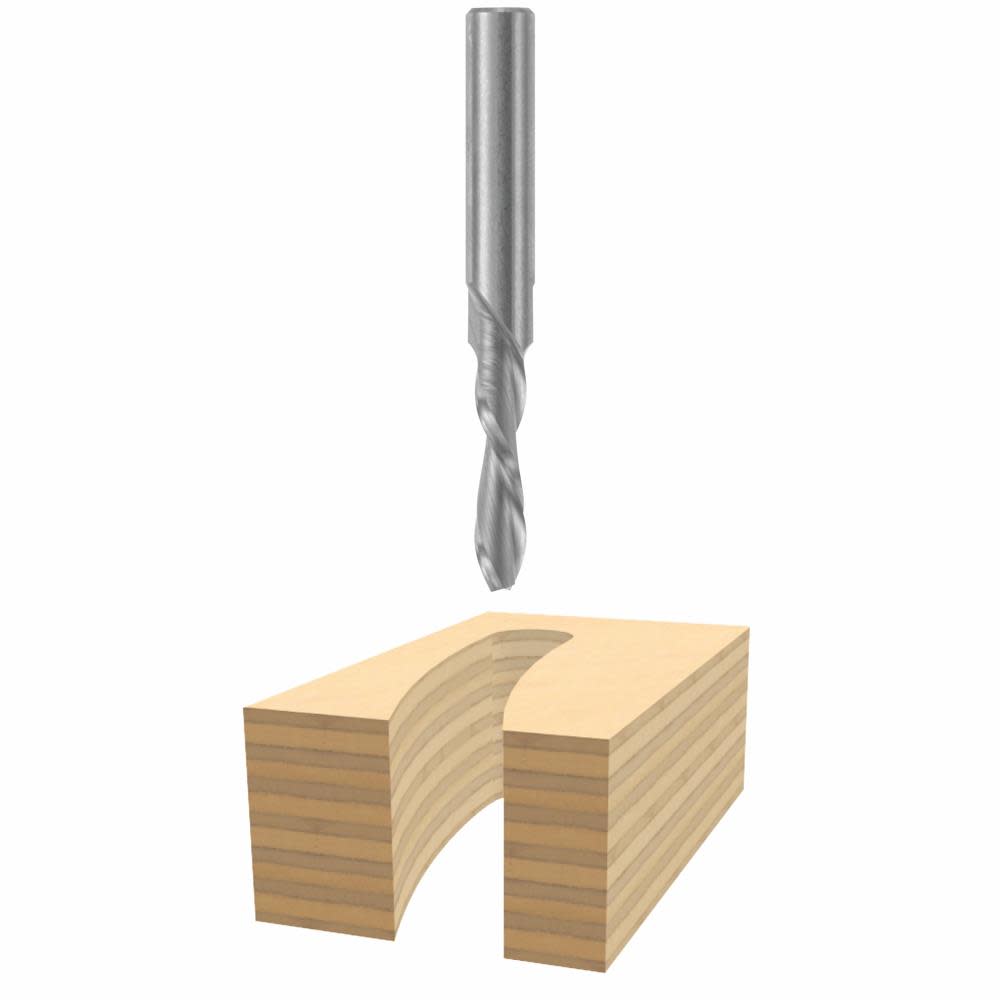 

Bosch 3/16 In. x 3/4 In. Solid Carbide 2-Flute Downcut Spiral Bit