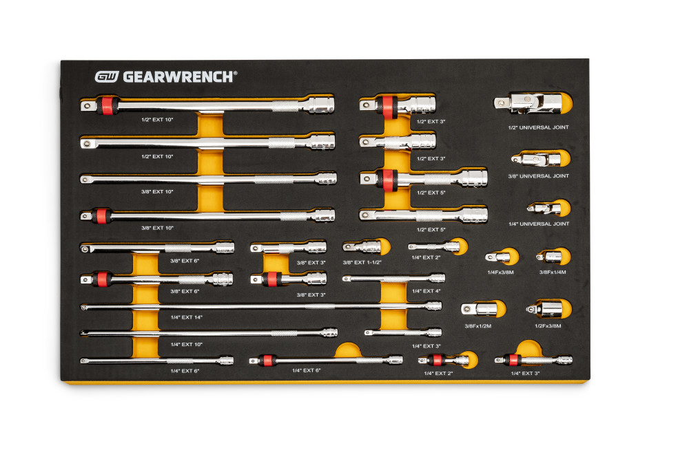 GEARWRENCH Chrome Tool Accessories Set 1/4" 3/8" 1/2" Drive 29pc