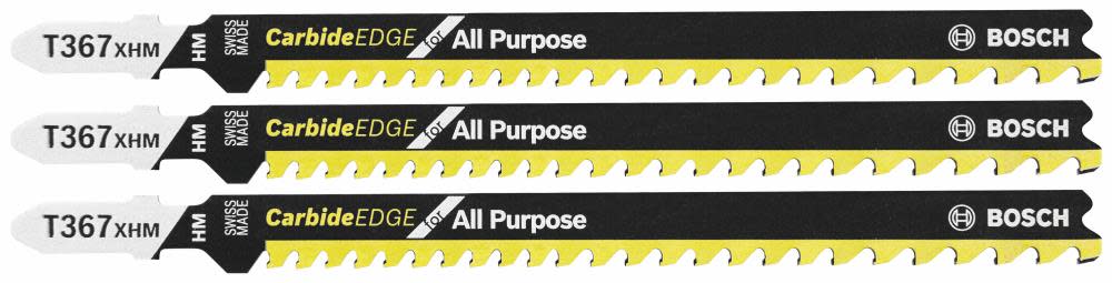 

Bosch Jig Saw Blades 3pc 5 1/4" 5 7 TPI Carbide Edge for All Purpose T Shank