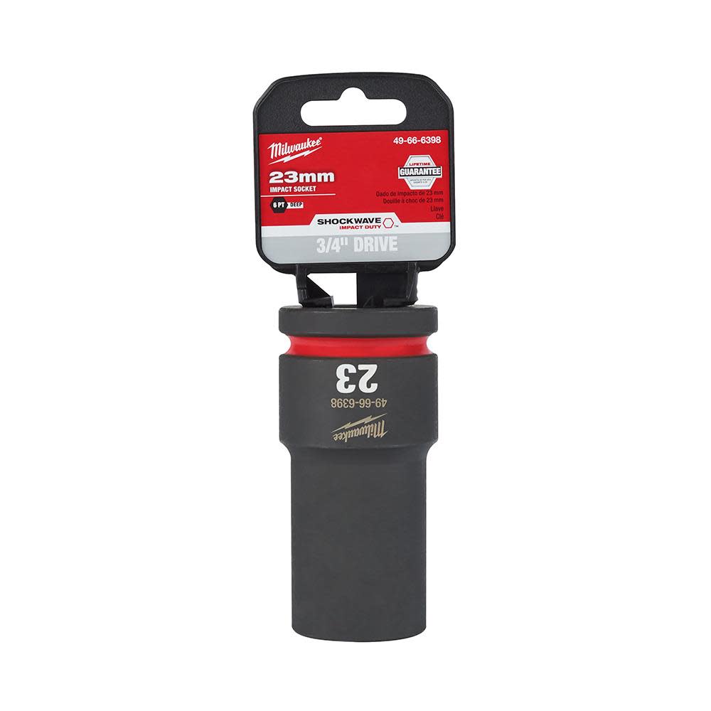 

Milwaukee SHOCKWAVE Impact Duty Socket 3/4" Drive 23MM Deep 6 Point