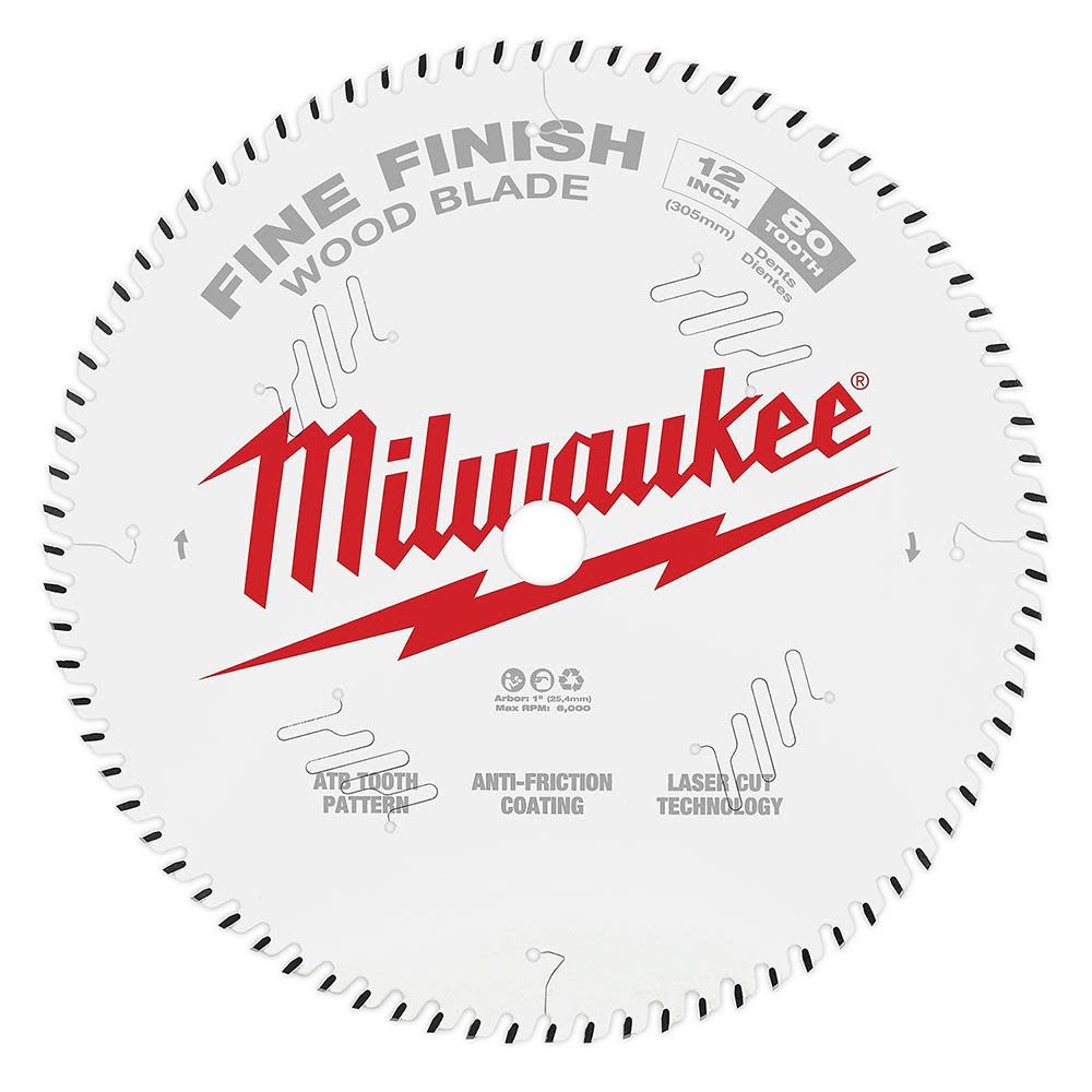 

Milwaukee 12 in. 80T Fine Finish Circular Saw Blade