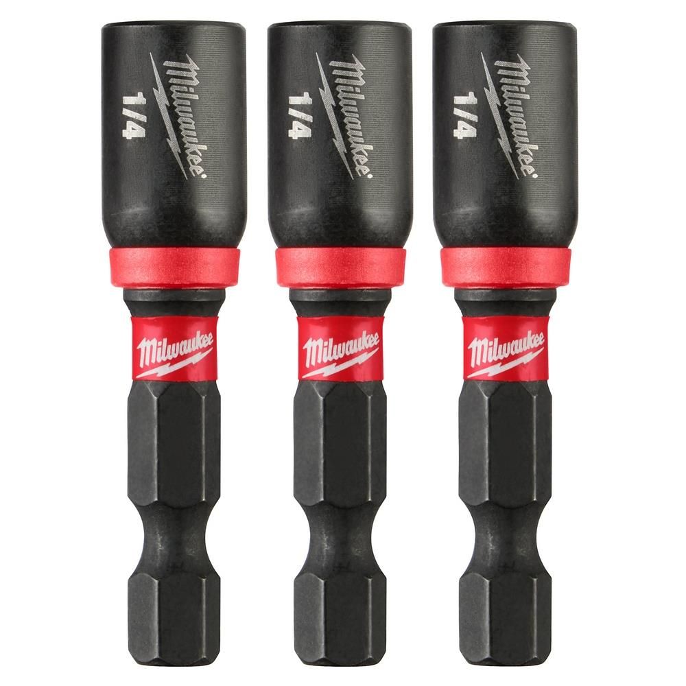 Milwaukee SHOCKWAVE Impact Duty 1/4 x 1-7/8 Magnetic Nut Driver 3PK