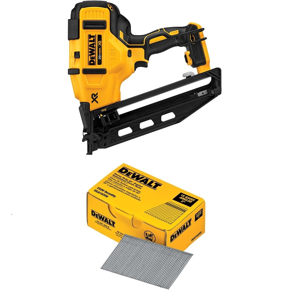 View DEWALT 16-Gauge 2 Inch Finish Nails & Cordless Finish Nailer Bundle