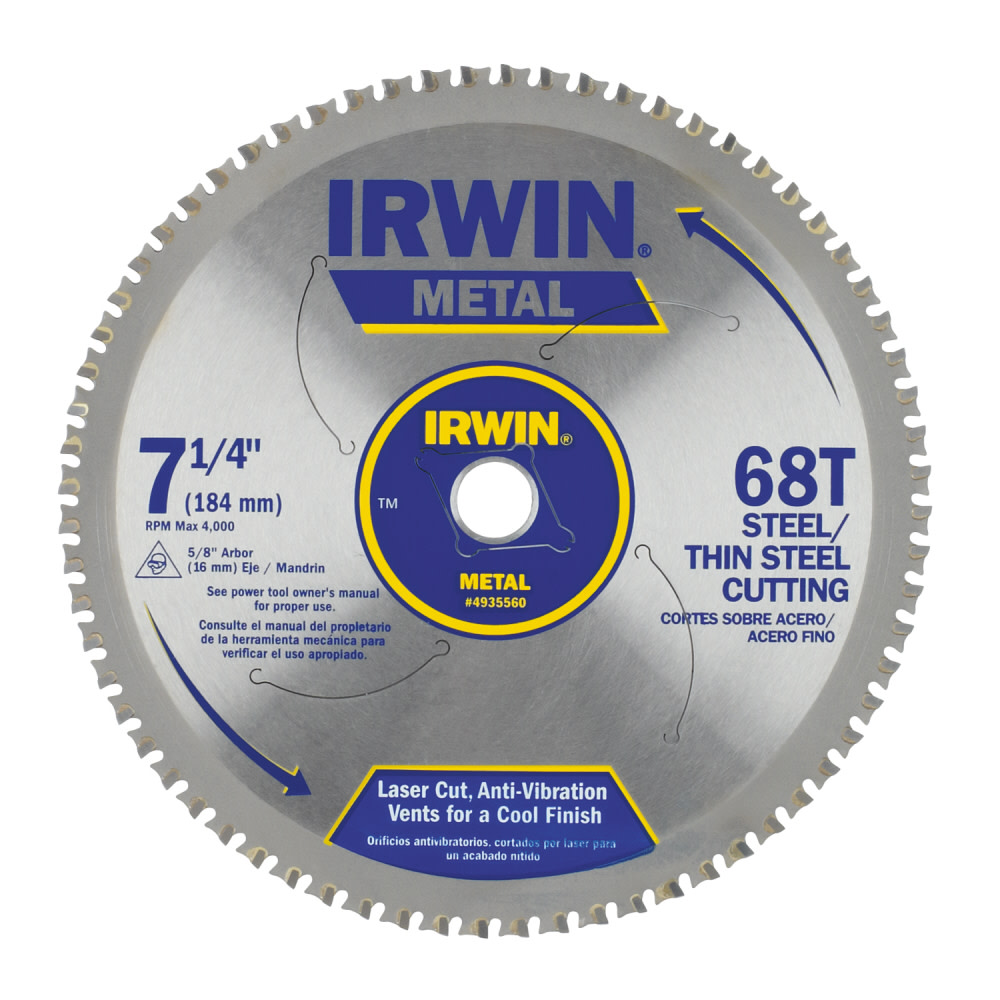 

Irwin 7-1/4" x 68T Master Combination Thin Steel 5/8" Arbor - Carded