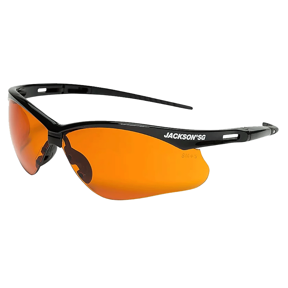 

Jackson Safety Glasses Anti Scratch Coating Blue Shield Lens Black Frame