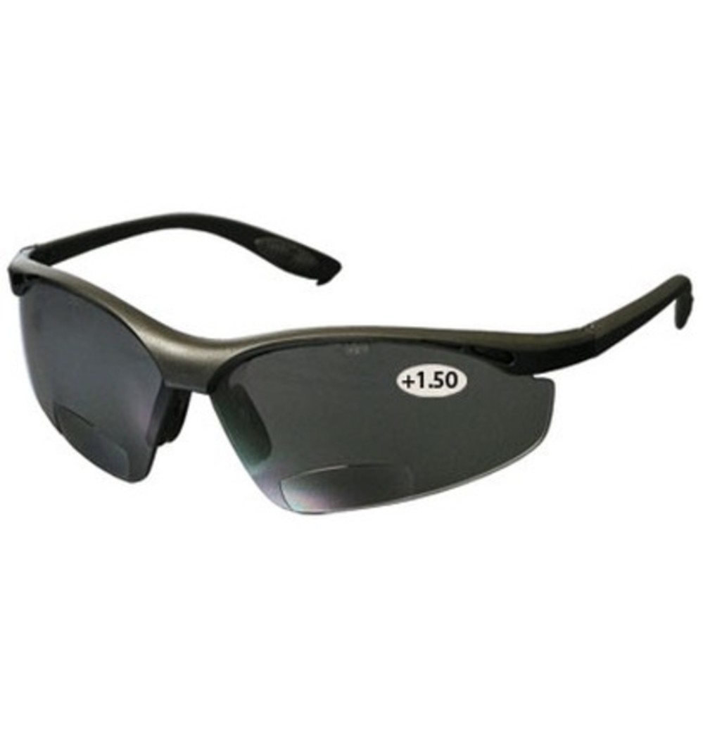 

Protective Industrial Products Mag Readers Semi-Rimless Safety Readers with Black Frame Gray Lens and Anti-Scratch Coating +1.50