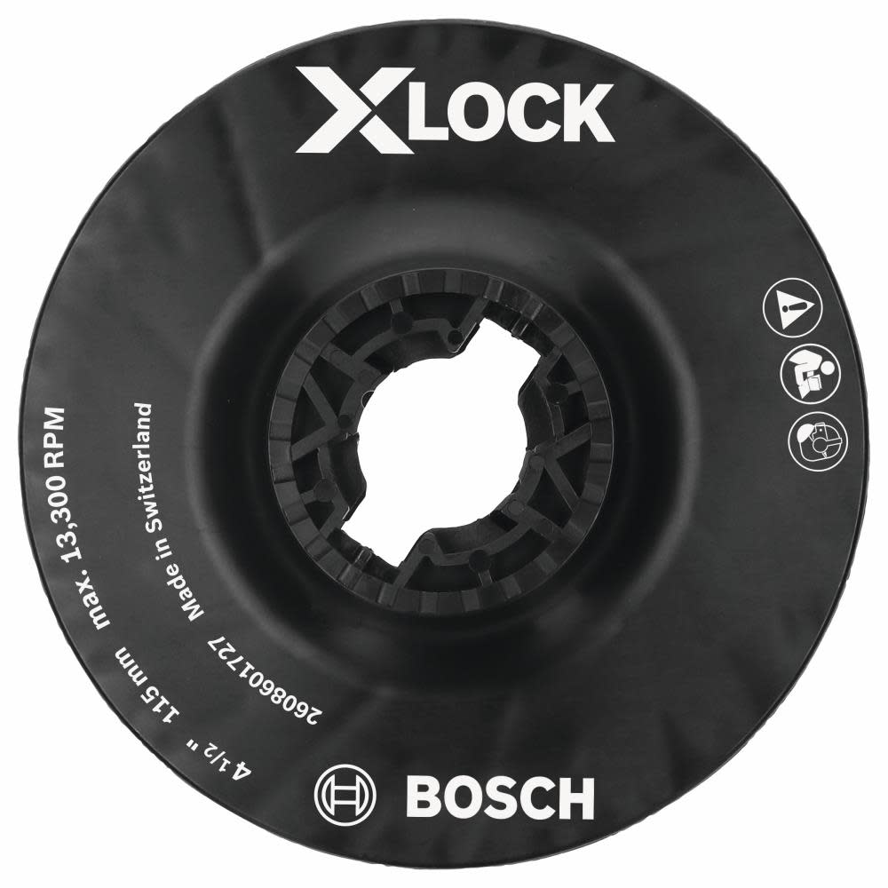 

Bosch 4-1/2 In. X-LOCK Backing Pad with X-LOCK Clip - Medium Hardness