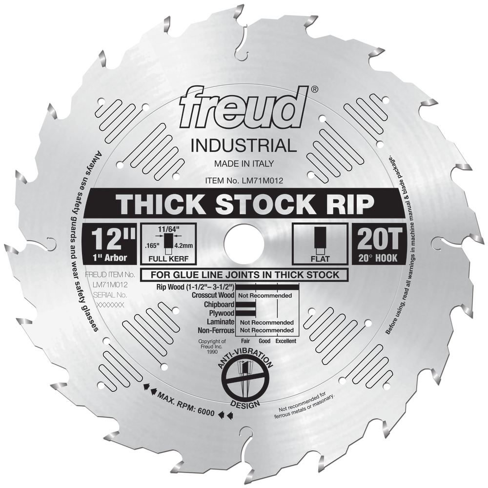 

Freud 12" Thick Stock Rip Blade