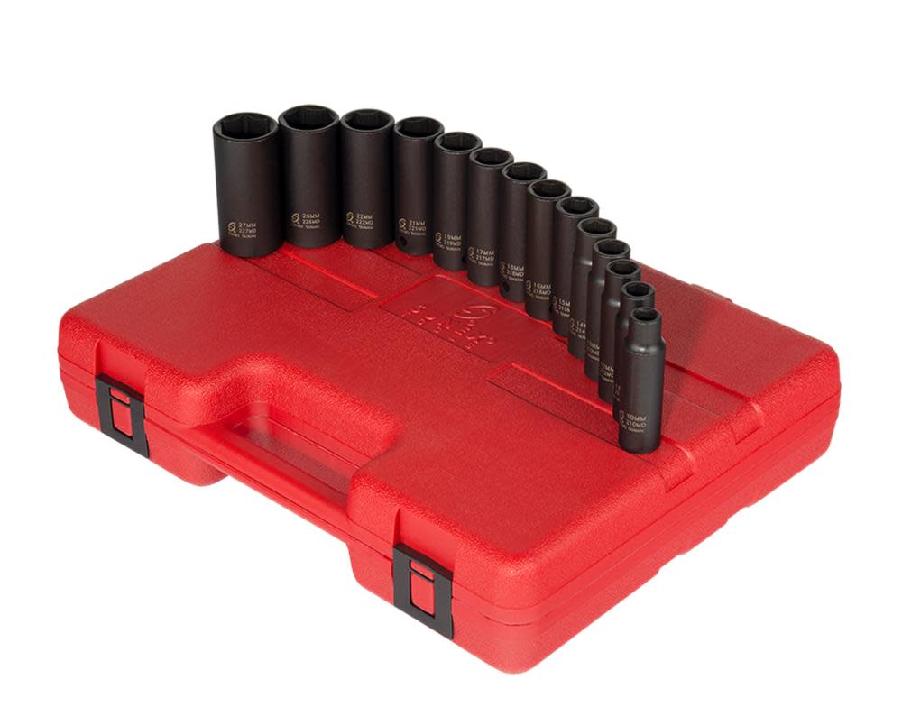

Sunex 1/2 In. Drive Metric Deep Impact Socket Set 14 pc.