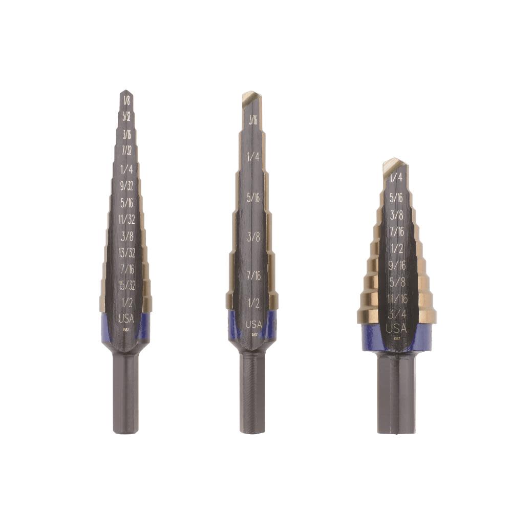Unibit Step Drill Sets HSS #1 2 & 3