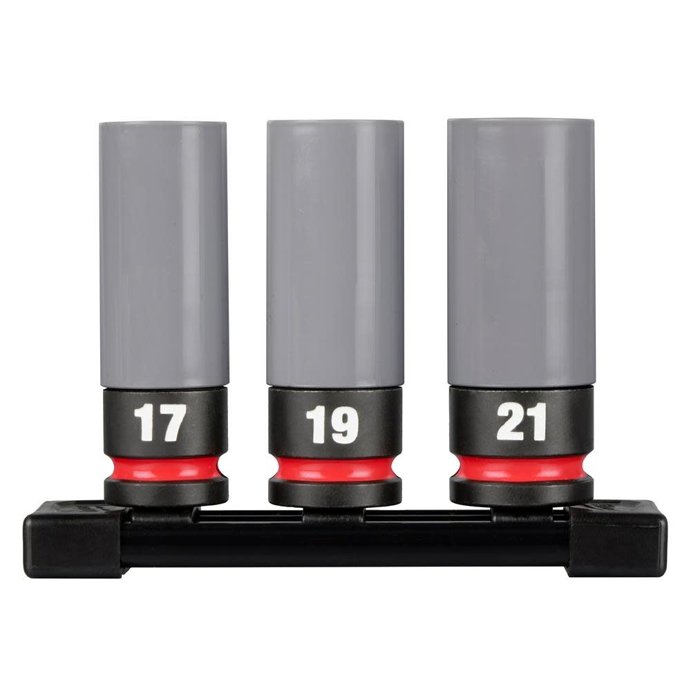 Milwaukee SHOCKWAVE Impact Duty Socket 1/2 Drive Metric 3PC Lug Nut Wheel Set