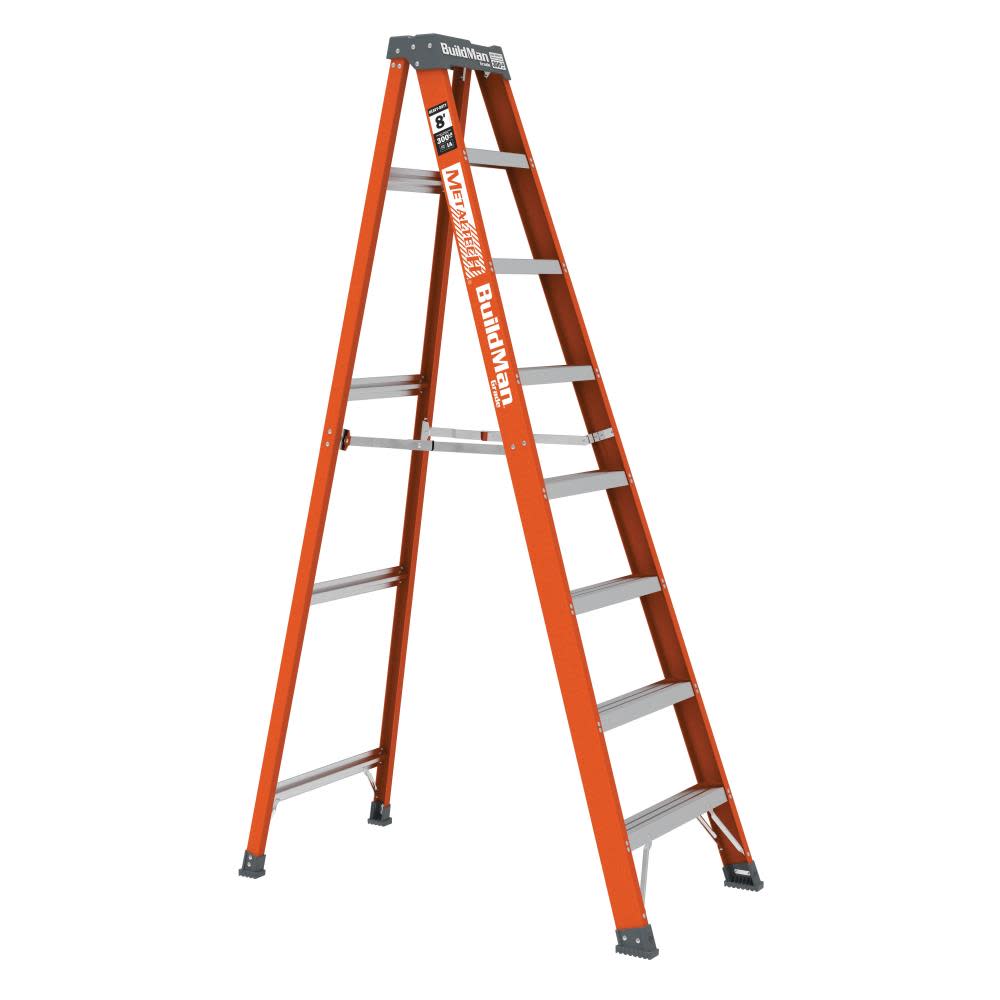 Metaltech 8 Foot Fiberglass Step Ladder E-SLFB8T1A - Acme Tools