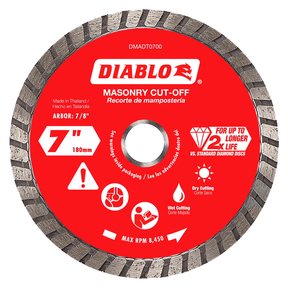 

Diablo Tools 7" Diamond Turbo Cut Off Discs Masonry