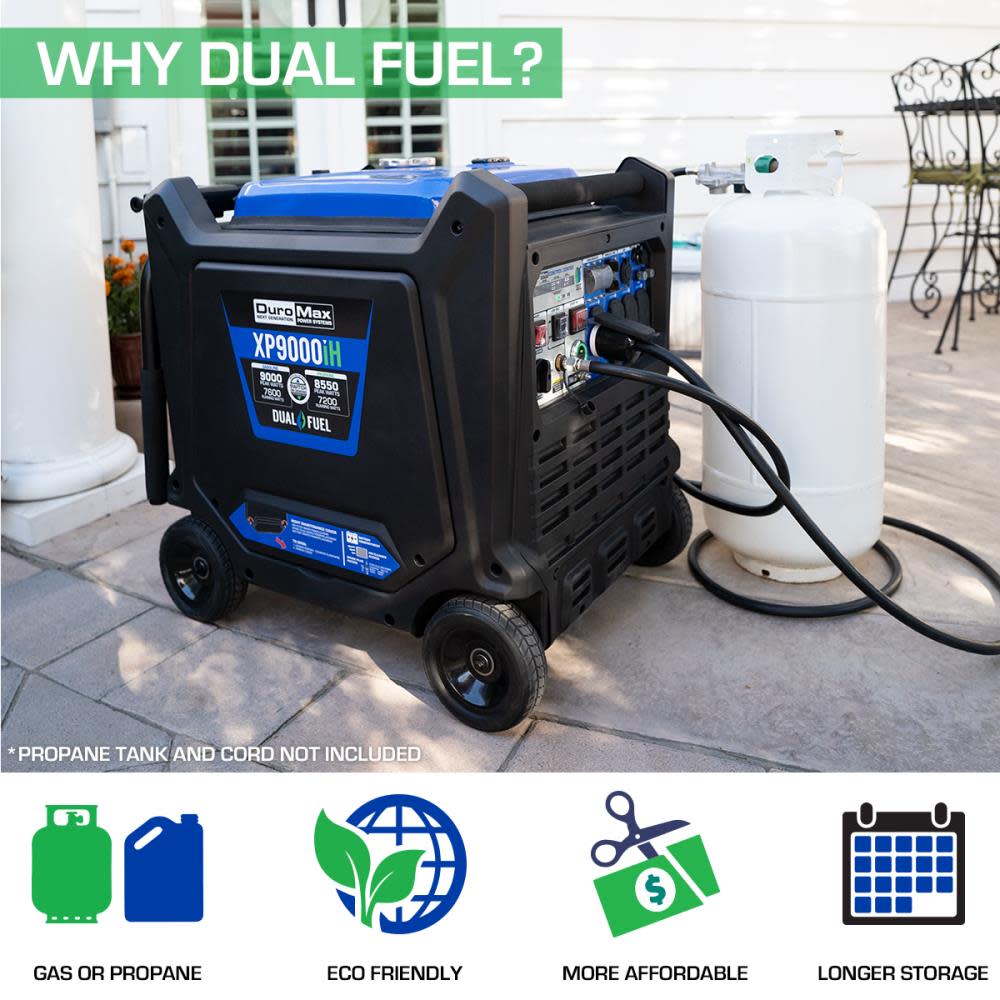 DuroMax Generator Dual Fuel Digital Inverter Hybrid Portable 9000 Watt - Image 3
