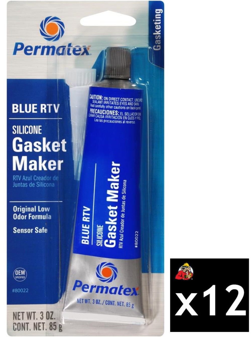 Permatex Sensor Safe Blue RTV Silicone Gasket Maker 3 oz Tube Pack of ...