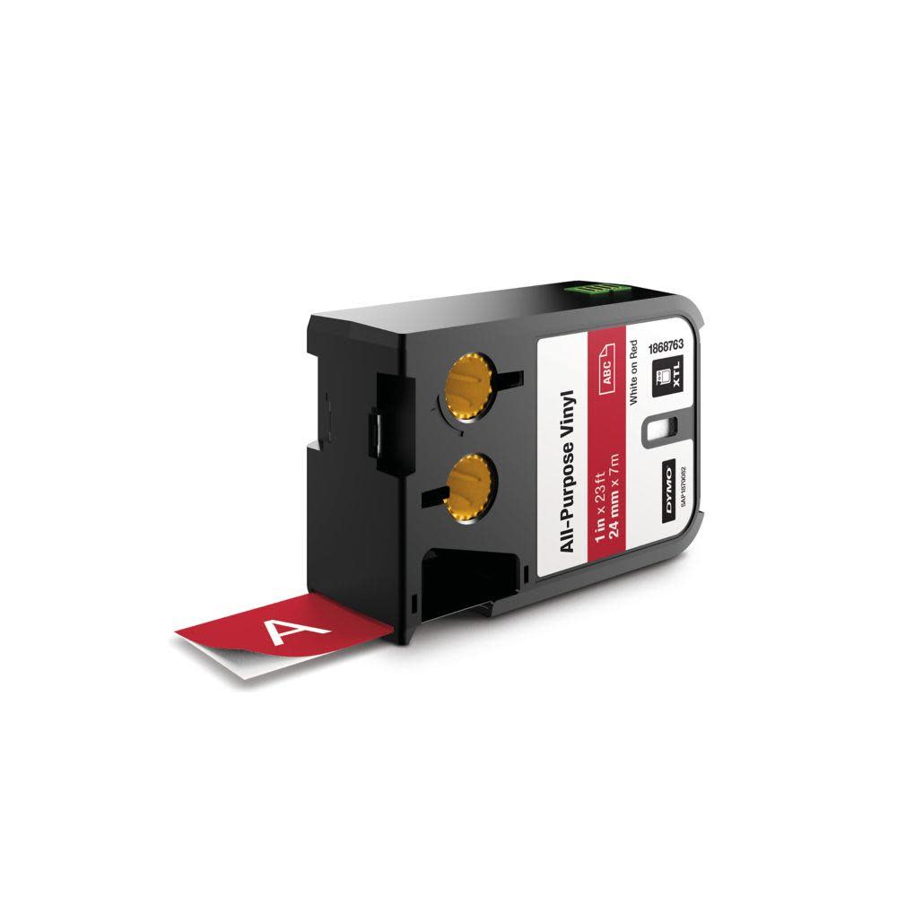 

Dymo XTL 1 In. (24 mm) All-Purpose Vinyl White On Red