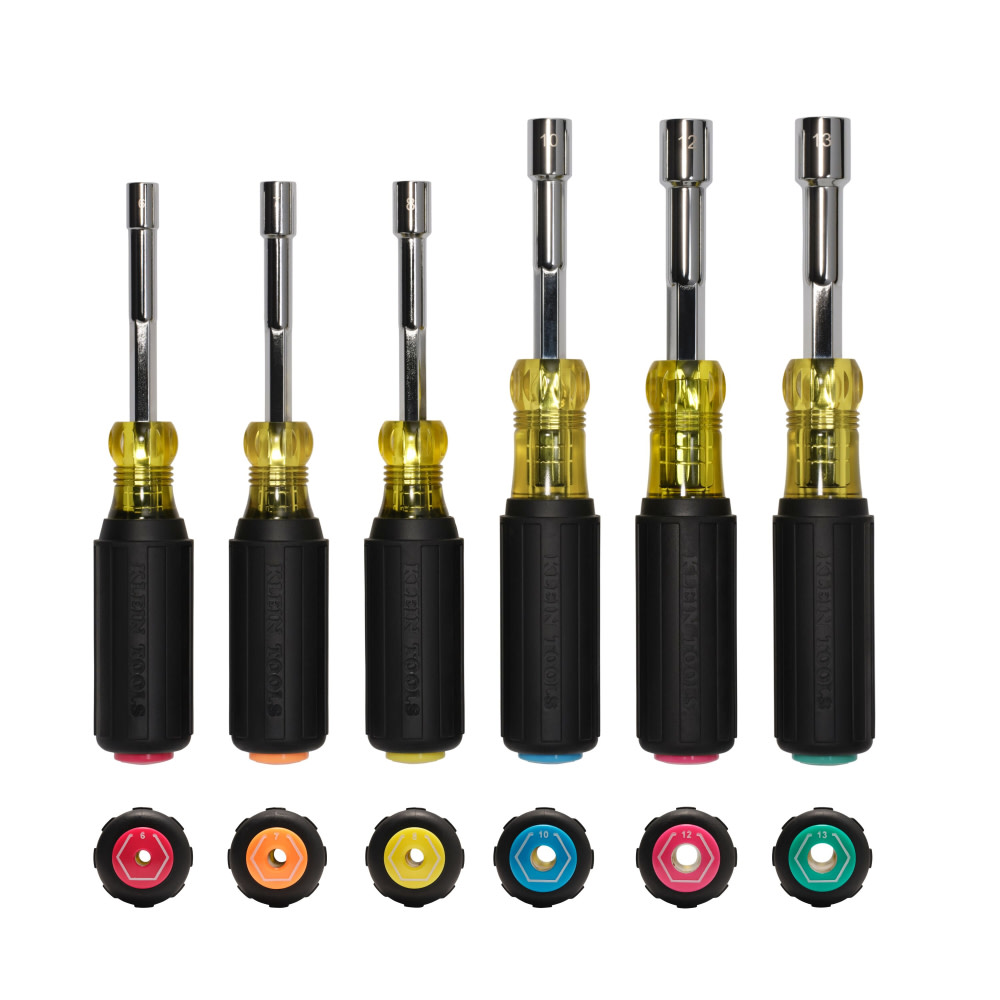 Klein Tools Metric Color Coded Hollow Shaft Heavy Duty Nut Driver Set 6 ...