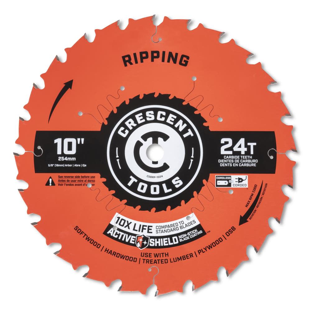

Crescent Circular Saw Blade 10" x 24 Tooth Ripping