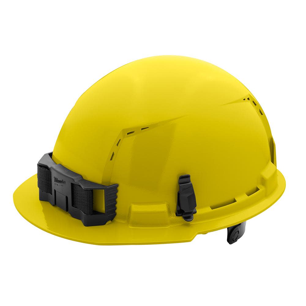 

Milwaukee Yellow Front Brim Vented Hard Hat with 6pt Ratcheting Suspension Type 1 Class C