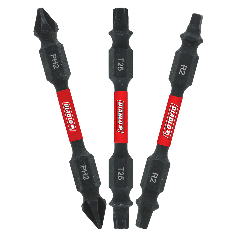 

Diablo Tools 2-1/2" Double-Ended Phillips Square Torx Drive Bit Assorted 3Pc