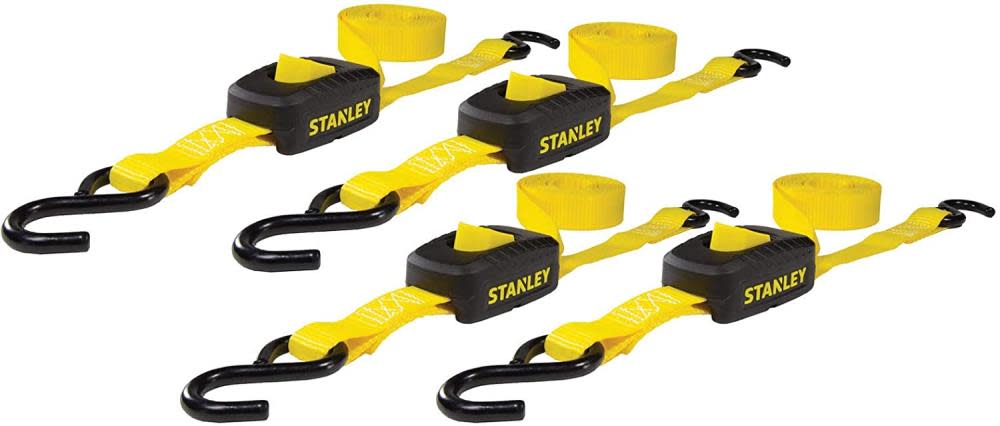 

Stanley S2002 Enclosed Cam Buckle Cargo Tie Down Straps 1" x 10' 1200 lbs Break Strength 4pk