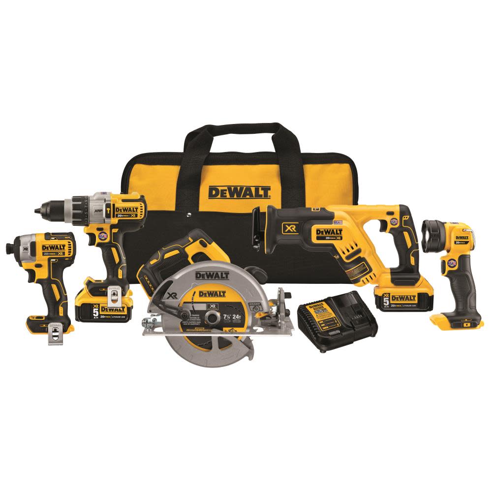 

DEWALT 20 V MAX XR Li-ion 5-TOOL Combo Kit