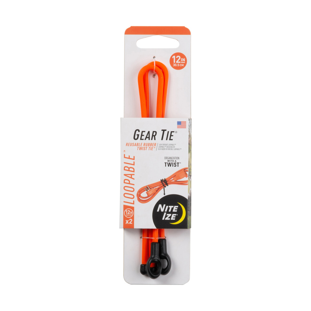 

Nite Ize Gear Tie Loopable Twist Tie 12" 2pk Bright Orange