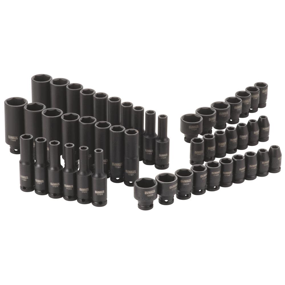 DEWALT 48 Piece 1/4 in Drive Combination Impact Socket Set 6 PT