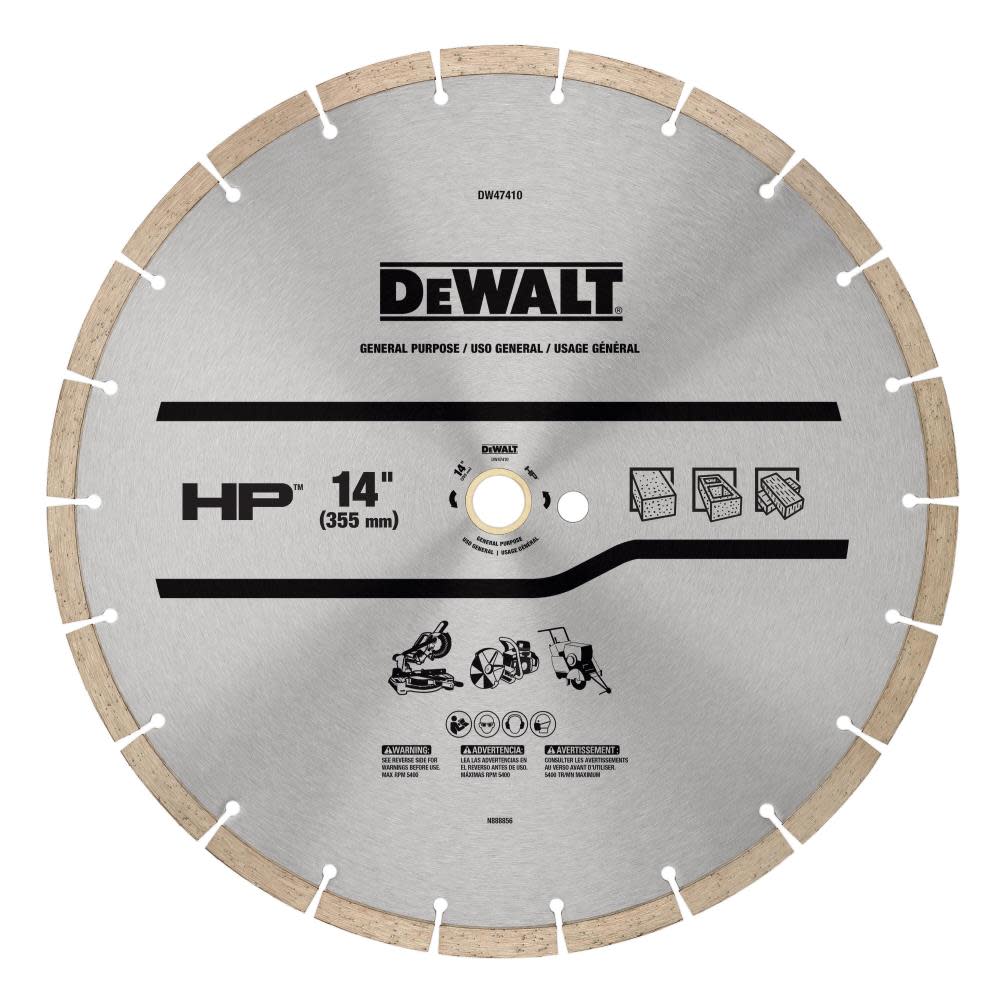 

DEWALT Diamond Blade 14" SEGMENTED HP GENERAL PURPOSE