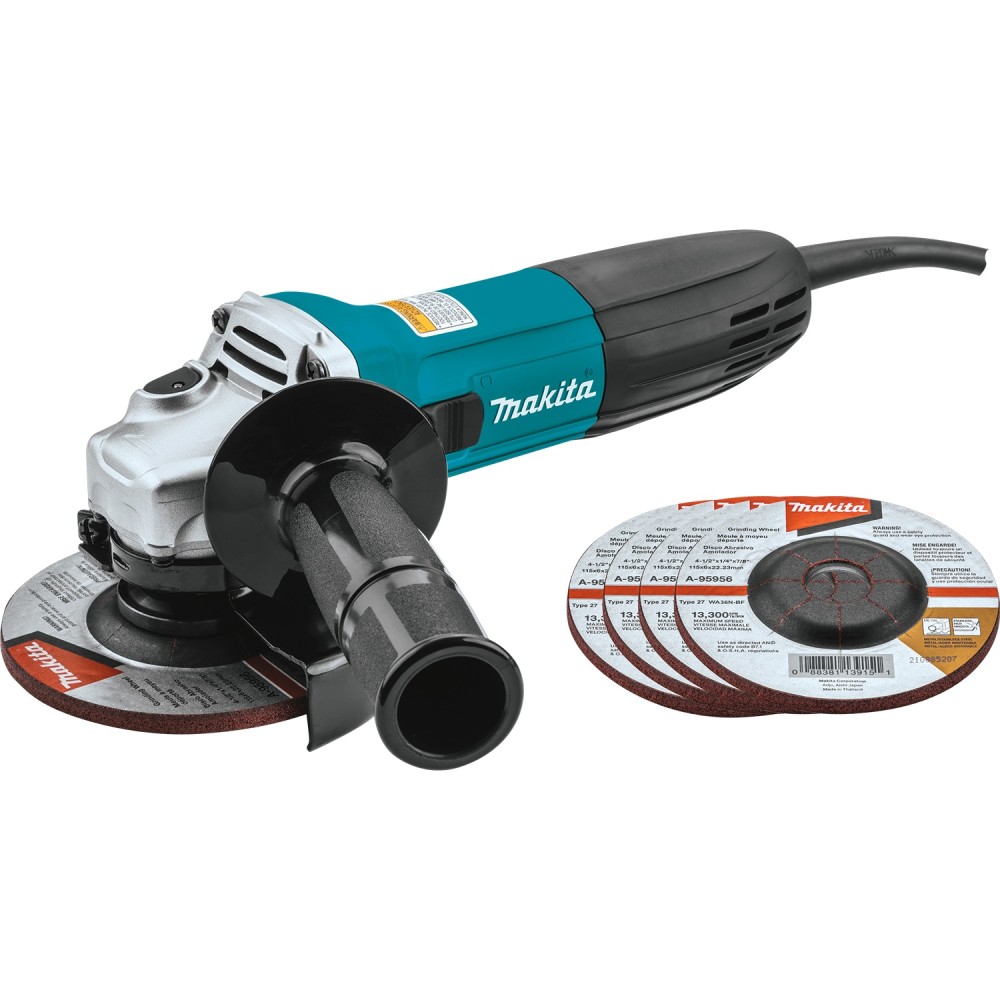 Makita 4-1/2 Inch Angle Grinder with 5 Wheels GA4530X - Acme