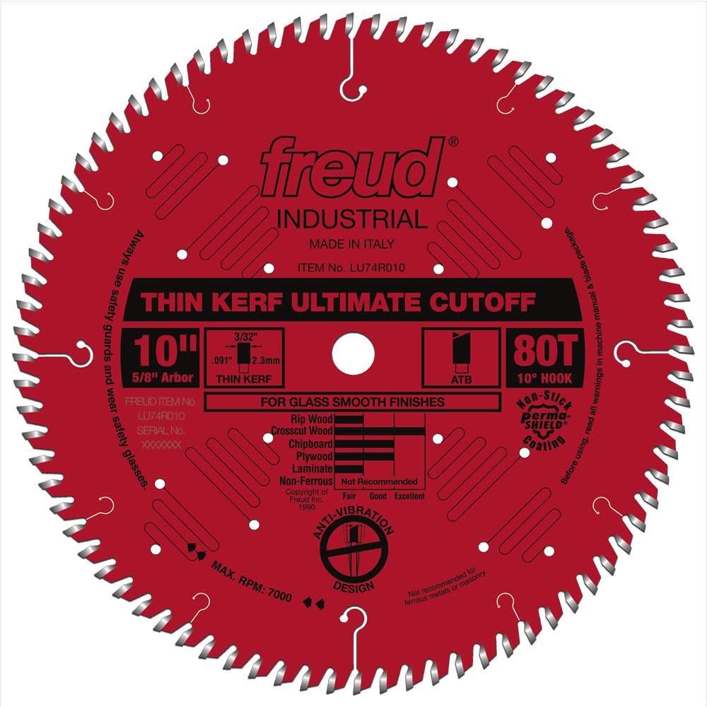 

Freud 10" Thin Kerf Ultimate Cut-Off Blade with Perma-SHIELD Coating