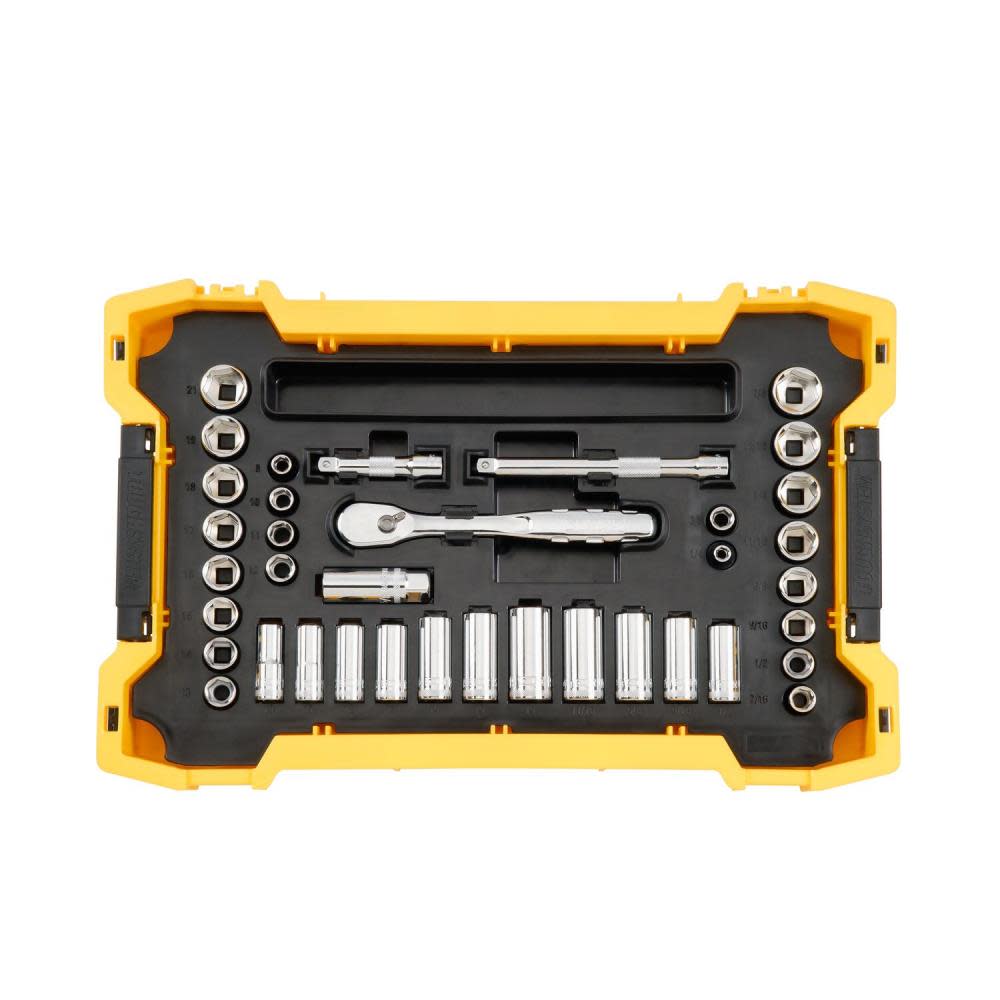 

DEWALT Socket & Ratchet 37pc Set with TOUGHSYSTEM 2.0 Shallow Tool Tray