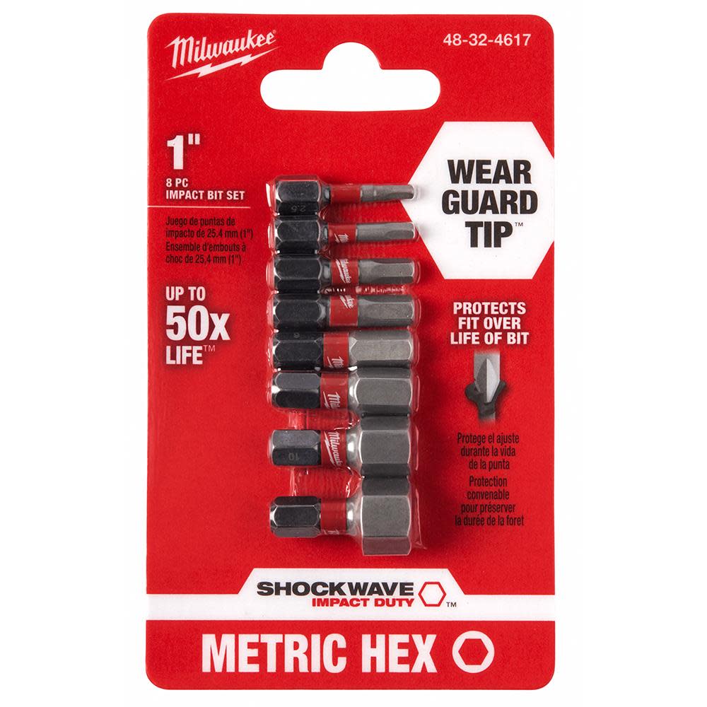 

8-Piece SHOCKWAVE™ 1 in. Impact Metric Hex Insert Bit Set 3PK