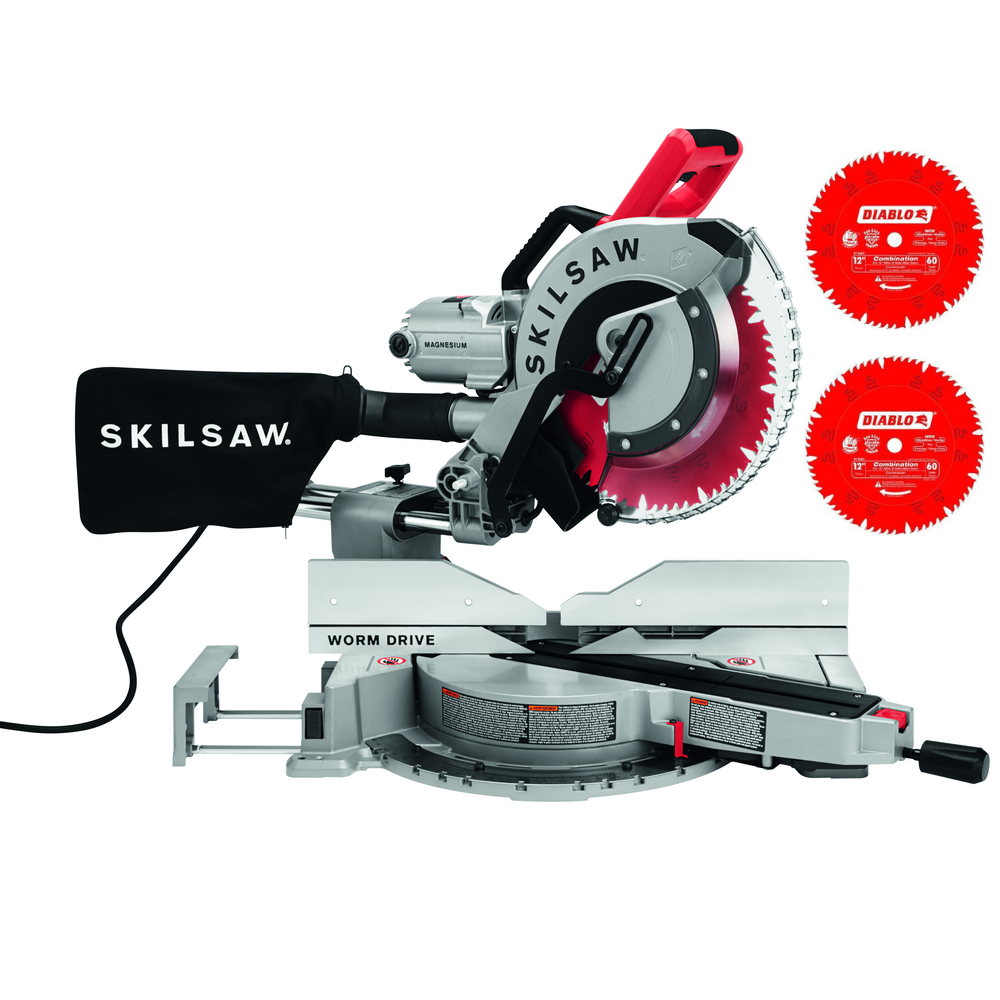 

SKIL 12" Worm Drive Dual Bevel Sliding Miter Saw with 2 Additional Blades