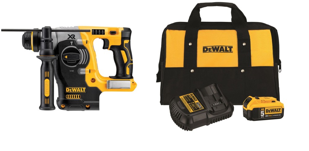 

DEWALT 20V MAX SDS 3 Mode 1" Rotary Hammer & 5Ah Kit with Bag Bundle