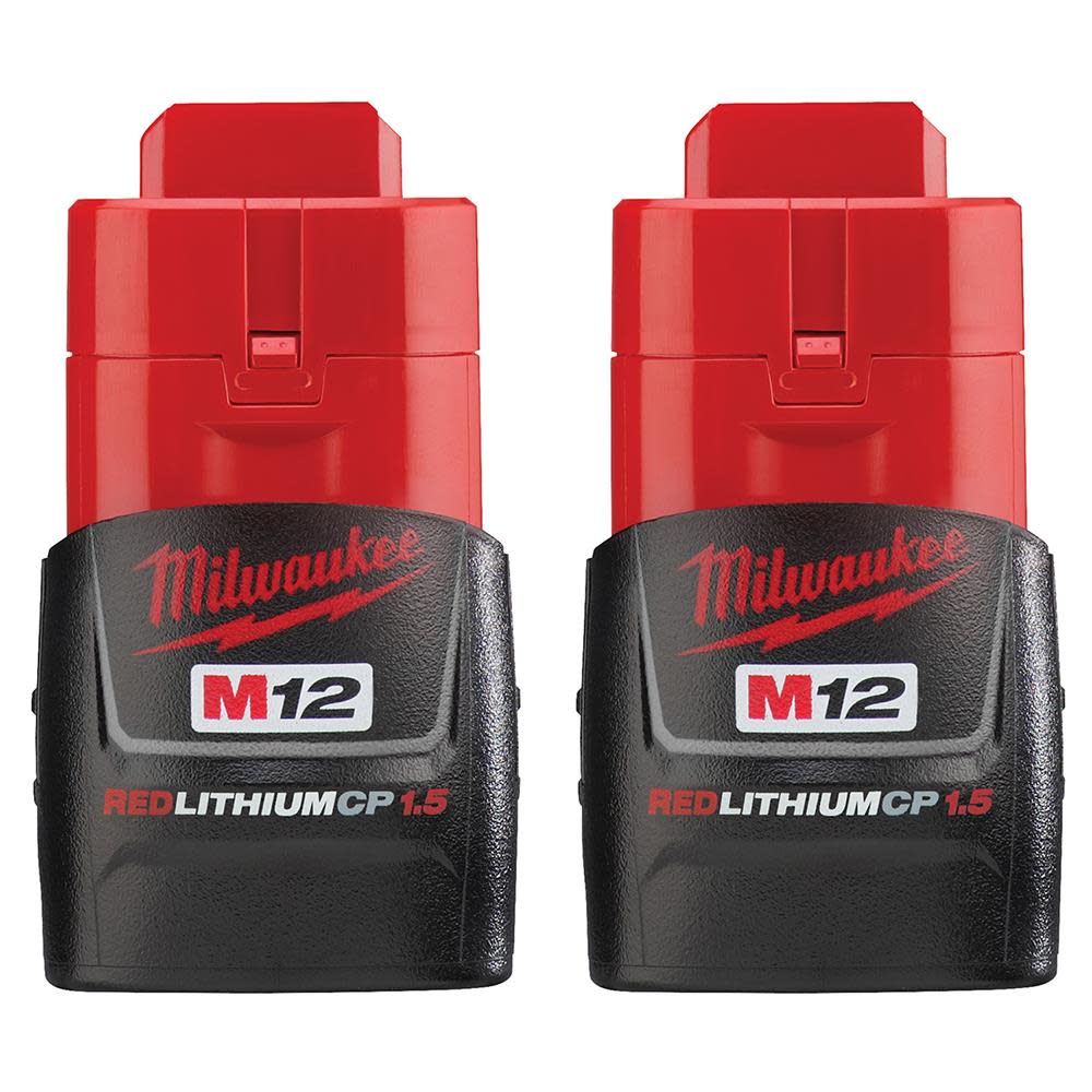 

Milwaukee M12 REDLITHIUM 1.5Ah Compact Battery Pack 2pk