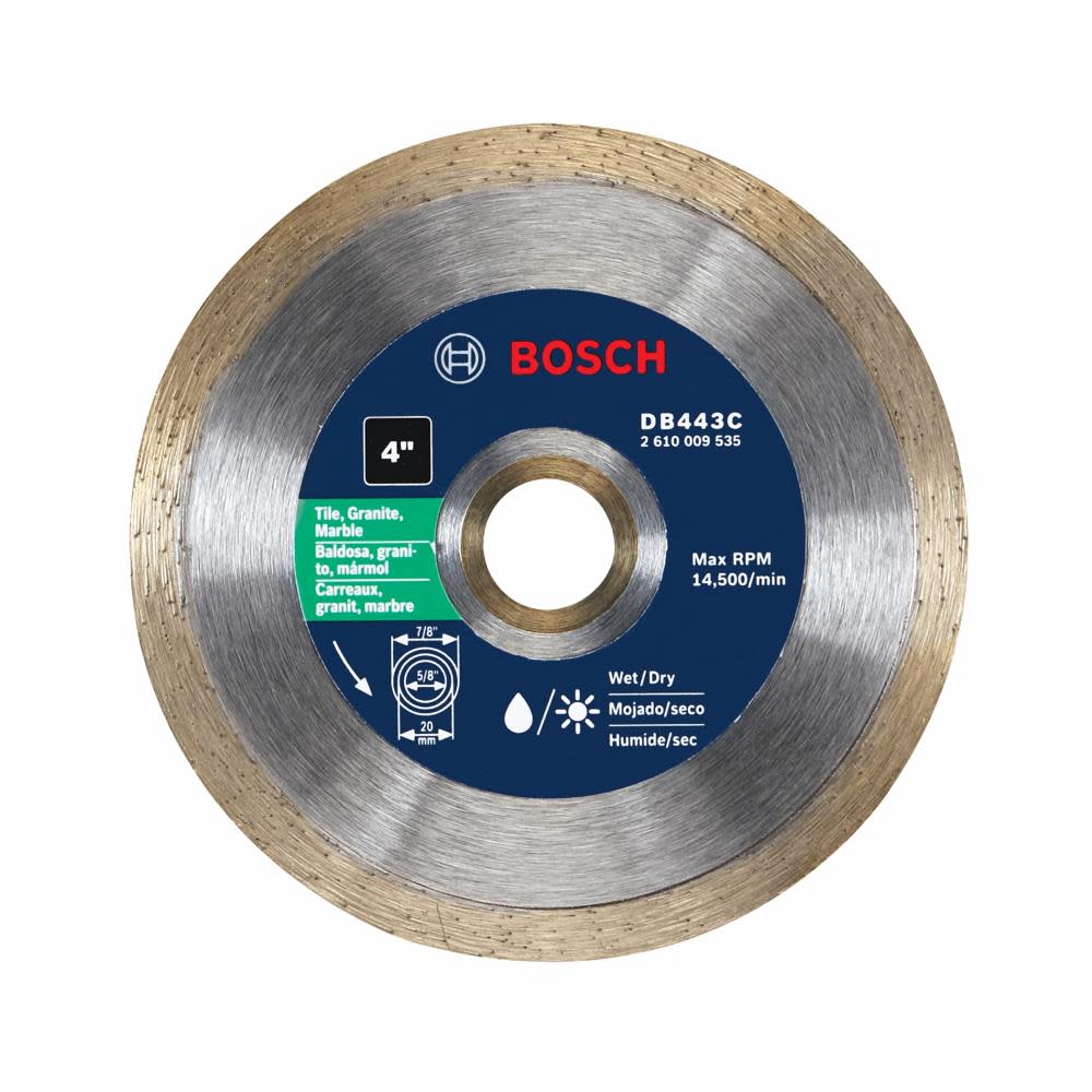 

Bosch 4" Premium Continuous Rim Diamond Blade for Clean Cuts