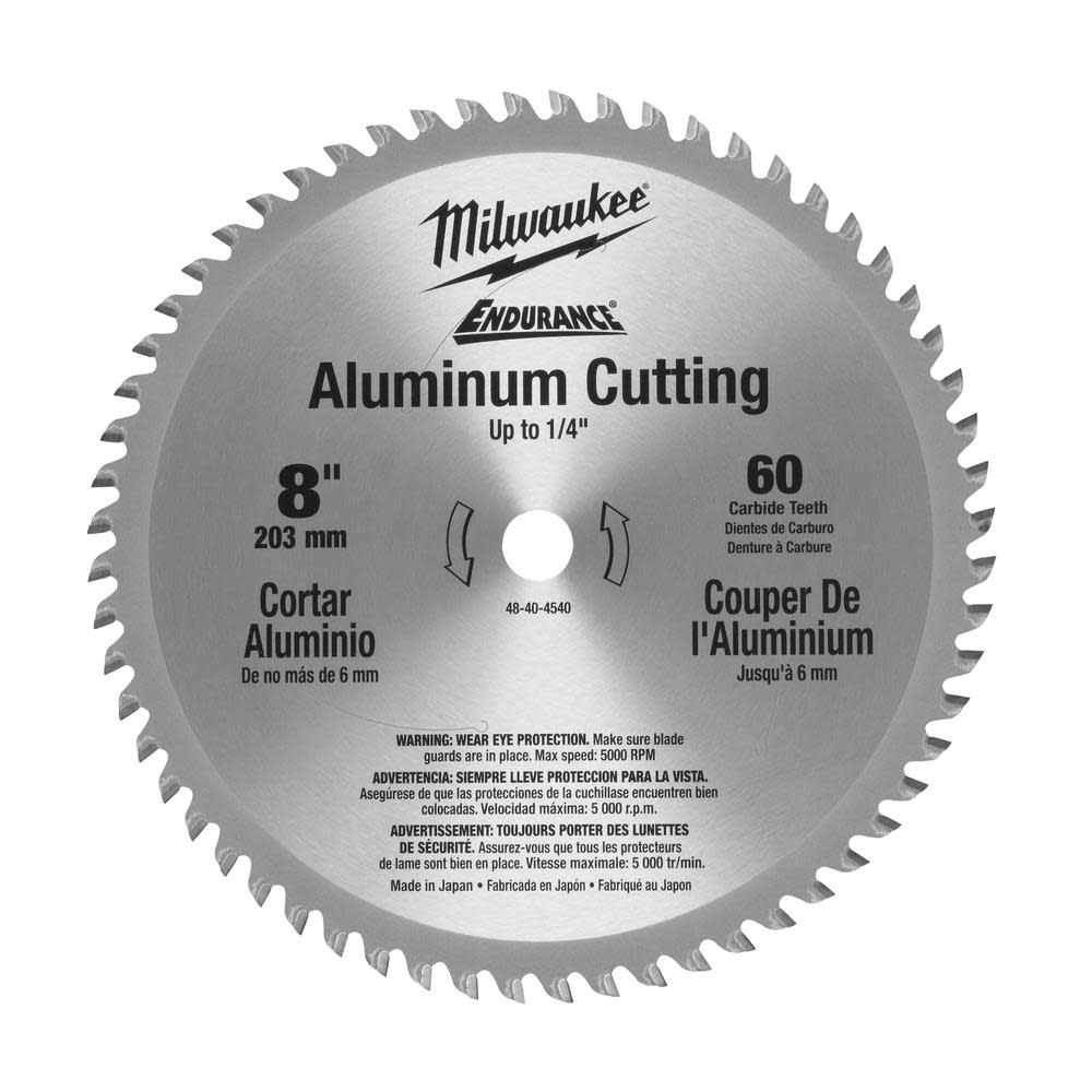 

8 in. 60 Teeth Aluminum Circular Saw Blade