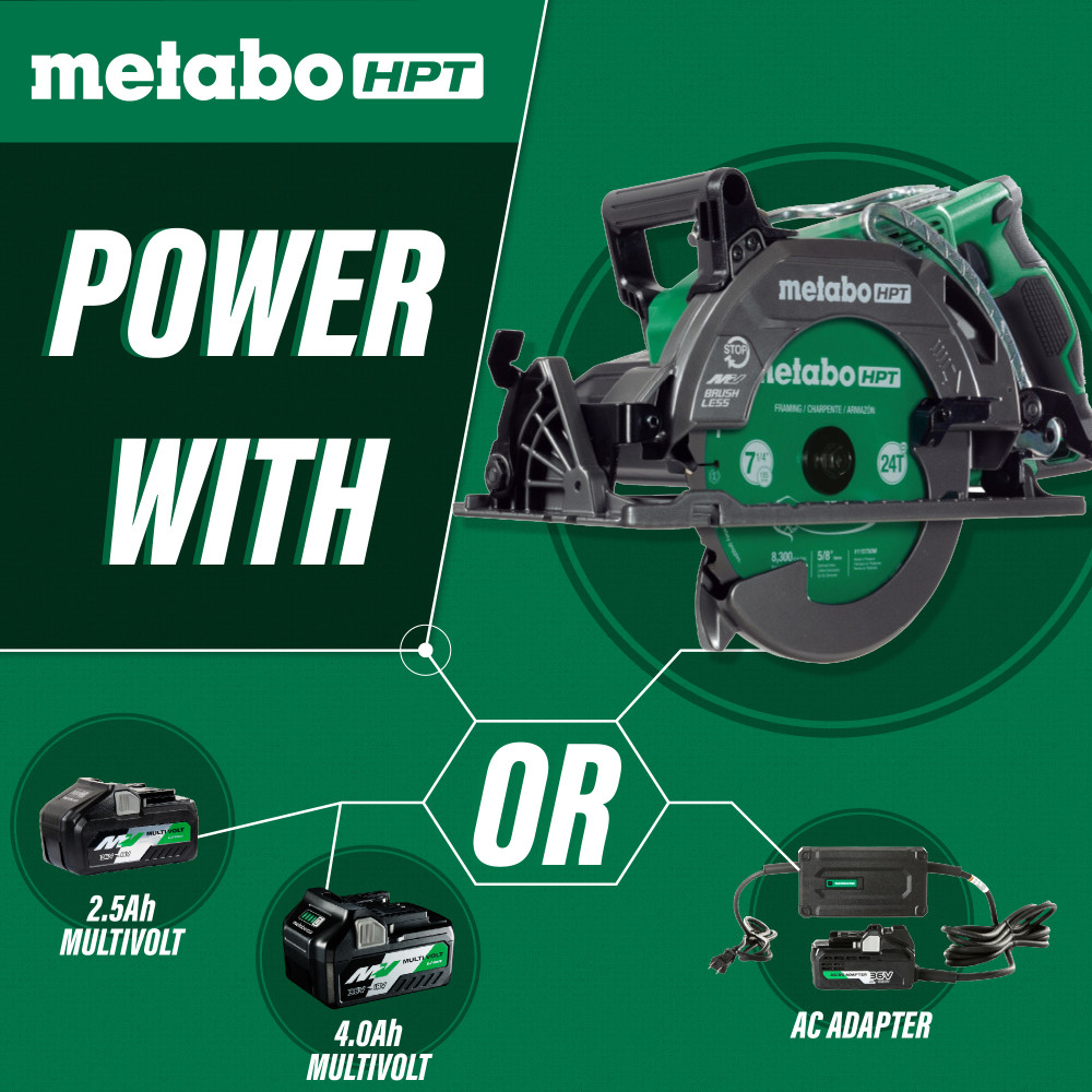 Metabo HPT 36V 7-1/4in Rear Handle Circular Saw Kit