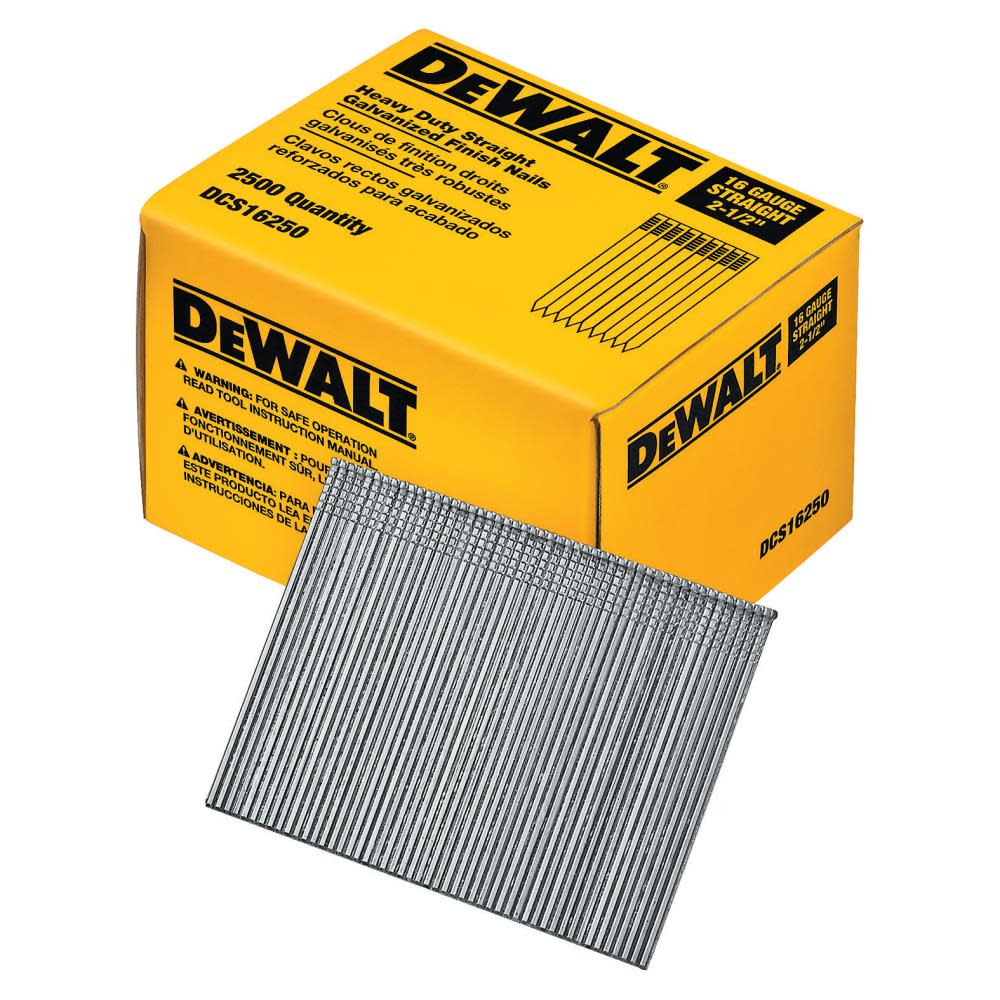 

DEWALT 2-1/2 Straight 16 Gauge Finishing Nails 2.5M